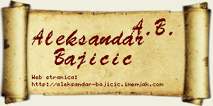 Aleksandar Bajičić vizit kartica